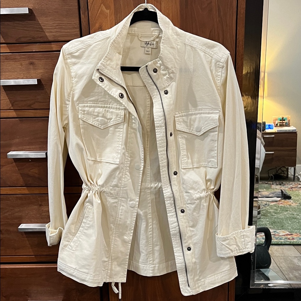 Style & Co. Cream Utility Jacket